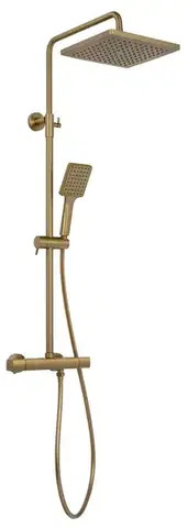 SAPHO Sprchový sloup s termostatickou baterií, zlato mat SZ139GB