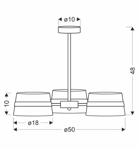 Stropní lampa Demy černá 3x40W E14 žluté stínidlo