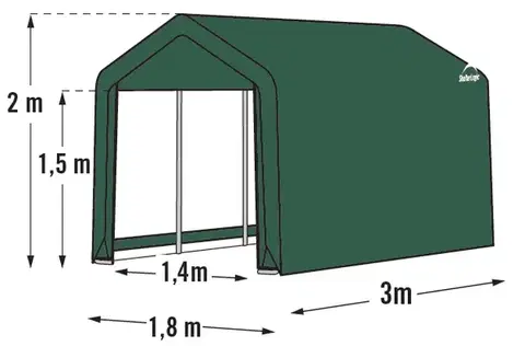 Plachtový přístřešek 1,8 x 3 m zelená Dekorhome