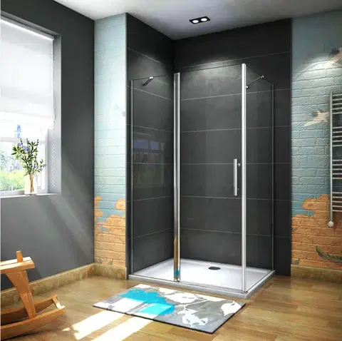 H K Obdélníkový sprchový kout MELODY B5 120x80 s jednokřídlými dveřmi s pevnou stěnou, včetně sprchové vaničky z litého mramoru SE-MELODYB512080/SE- ROCKY-12080