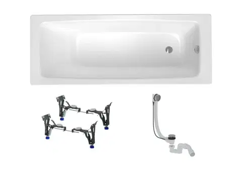 Obdélníková vana SAT Feel 150x70 cm smaltovaná ocel levá i pravá SATBVFEEL1505 SATBVFEEL1505