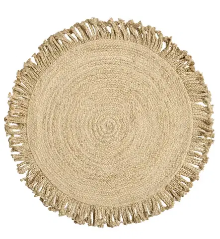Diamond Carpets India, Ručně vázaný kusový koberec Jula J 34 Natural kruh, 120x120 (průměr) kruh, béžová, chodba / předsíň