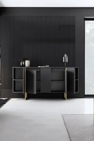 Konzolový stolek Luxe - Anthracite, Gold