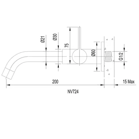 SAPHO TORI nástěnný ventil, 1/2", chrom NV724