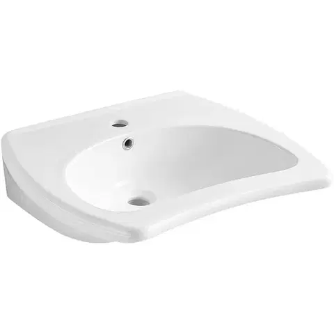 CERANO Umyvadlo keramické pro handicapované Tina + 2x madlo bílá nástěnné bílá lesklá 62x53  CER-680369