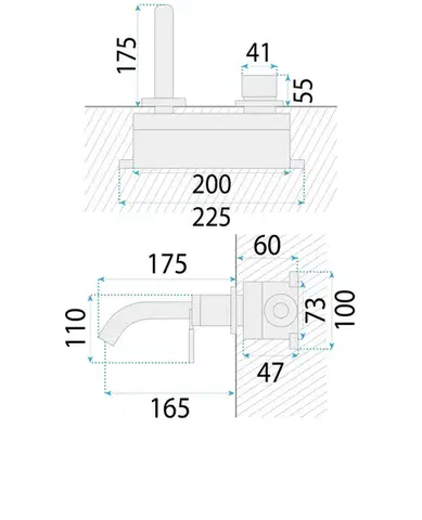 REA Podomítková baterie Argon Gold + BOX REA-B7809
