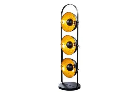 Estila Moderní designová stojací lampa Studio černo-zlatá 130cm