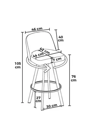 Bar Stool Set (4 Pieces) Atex - Cappuccino, White