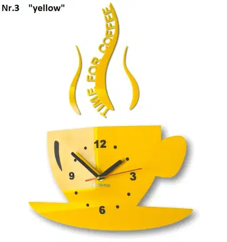 Nástěnné hodiny Time for coffee Černá