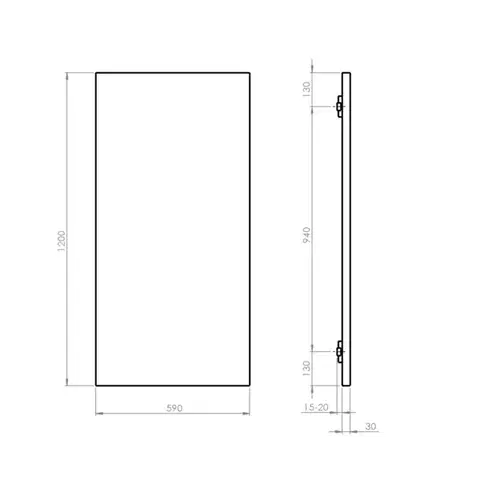 SAPHO ENIS koupelnový sálavý topný panel 600W, IP44, 590x1200, černá mat RH600B