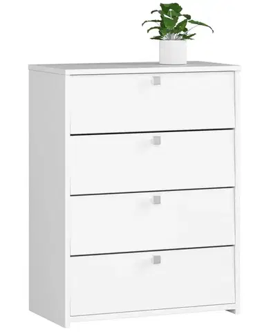 Ak furniture Botník Rubin 66 cm - 4 dvířka bílý