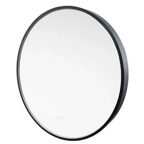 Mereo Zrcadlo kulaté pr. 60 cm, LED osvětlení a odmlžování, černý rám CN164