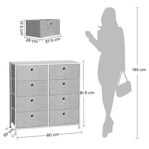 Komoda E1024 GREY, 80 cm