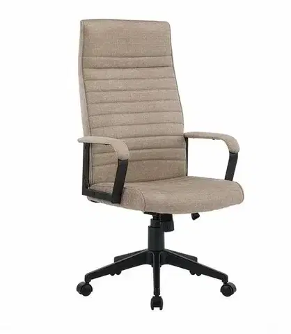 Estila Retro otočná výškově nastavitelná kancelářská židle Elite na kolečkách s hnědosivým sametovým potahem a černou nohou 60 cm