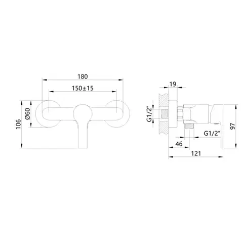 INVENA Sprchová baterie BRALOS chrom BN-07-001-A