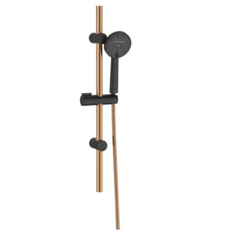 INVENA Sprchová souprava na tyči Moonlight, černá / rose gold 2f AU-77-Z14-V