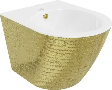 MEXEN Lena bidet závěsný, bílá/zlatá vzor 35224808