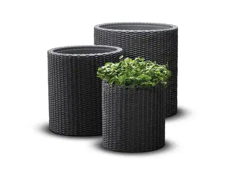 Set květináčů CYLINDER S+M+L polyratan Keter