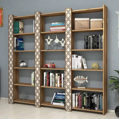Knihovna City 3 - Walnut, Cream