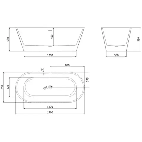 Mexen Yara 170 x 75 cm 52861707500-55