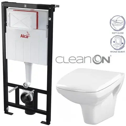 Předstěnový instalační systém bez tlačítka + WC CERSANIT CLEANON CARINA + SEDÁTKO AM101/1120 X CA2