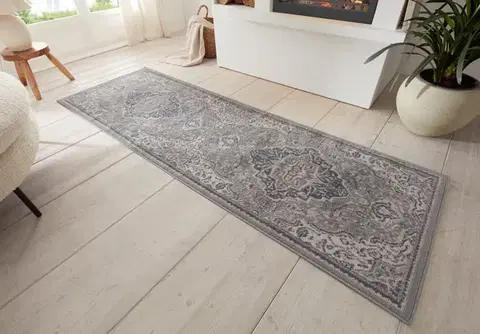 Hanse Home, Běhoun Terrain 105604 Orken Grey Cream, 80x200, šedá, ložnice