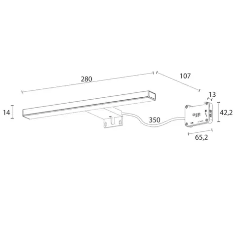 SAPHO ESTHER 2 LED svítidlo, 6 W, 280x14x107 IP44, černá E27679CI