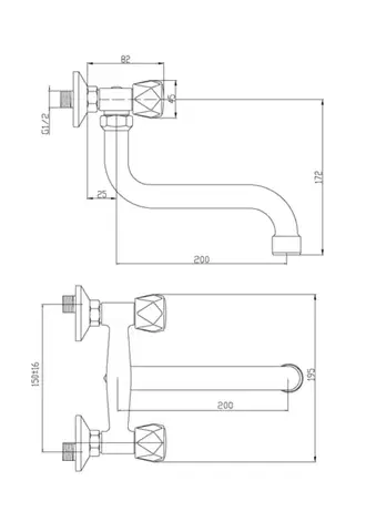 INVENA Umyvadlová/dřezová baterie MODENA, 20cm otočný výtok typu S BC-11-F0S-L