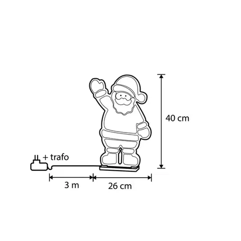 Vánoční stolní lampa Santa Claus vč. LED s časovačem - Infinidade