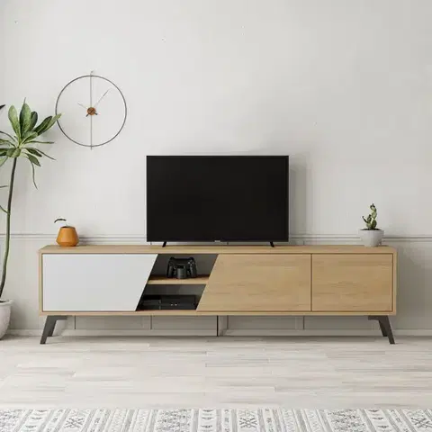 TV stolek Fiona - Oak, White