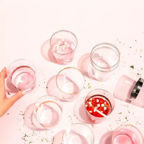 Poháry Tumbler se třemi pruhy v platinové barvě 440 ml set 6 ks -–21st Century Glas - 322177