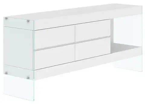 LivinHill Komoda Soho 184 cm bílá/čirá