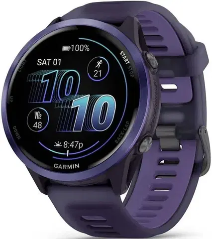 Garmin Forerunner® 570 - 47mm Indigo hliníková luneta, poloprůhledný řemínek Imperial Purple/Indigo 010-02971-02