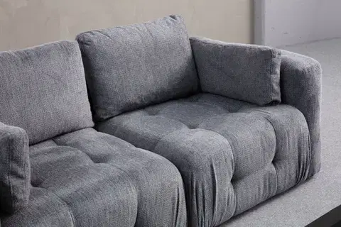 Rohová sedací souprava Amaris 2 Seater With Pouffe - Grey