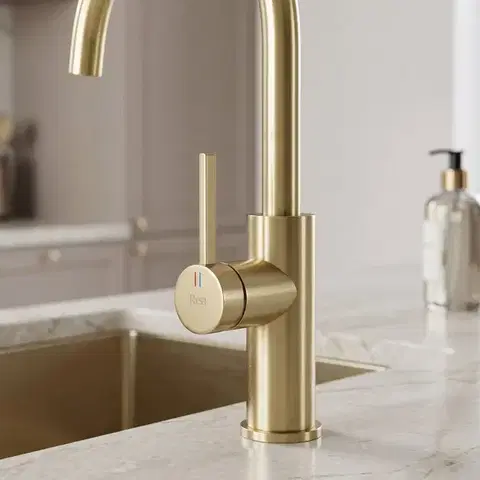REA Kuchyňská baterie Rivo Brush Gold REA-B9342