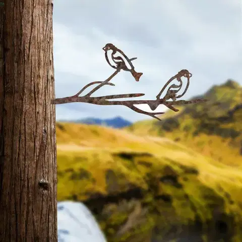 Zahradní dekorace Bird On The Branch 08 - Brown