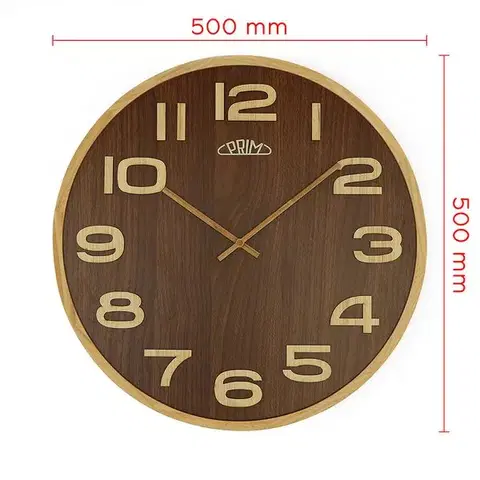 Nástěnné hodiny PRIM Timber Veneer E07P.4153.50