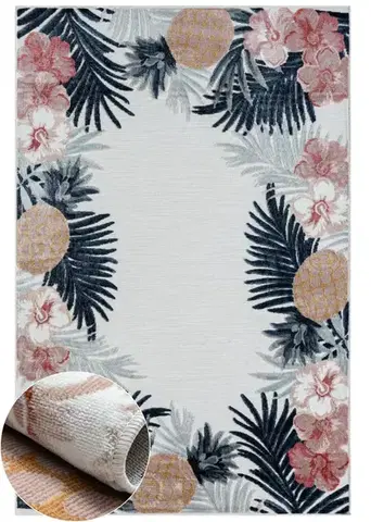 My Flair, Kusový koberec Daisy weiß – na ven i na doma, 80x150, vícebarevná, chodba / předsíň