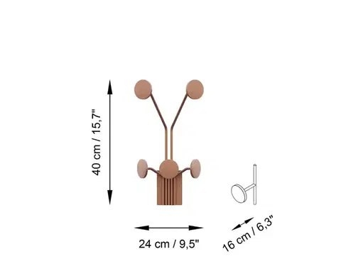 Wallity Nástěnný kovový háček Giraffe 24 cm bronz