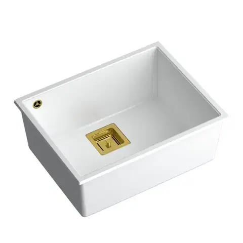 Quadron Granitový dřez DAVID 50 White Ocel HQD5542U1-BS