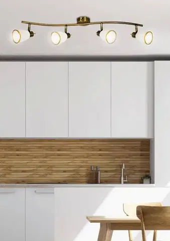 Nástěnná stropní lampa patinovaný pásek 4xG9 Regent