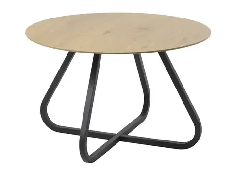 Estila Jídelní stůl Holstebro, dub/černý kov, Ø 120 cm