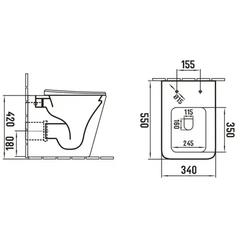 MEXEN Cube mísa wc stojící Rimless včetně sedátka s slow slim, duroplast, bílá lesk 32924000