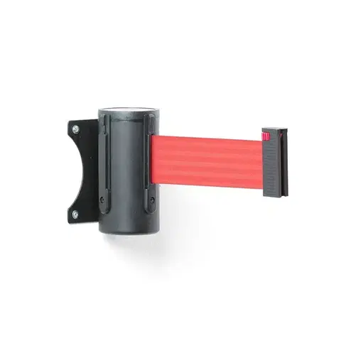 Zahrazovací pás BUFFER, 2300 mm, nástěnná kazeta, černá, červený pás