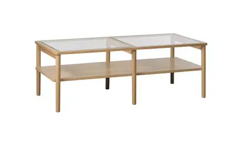 Estila Konferenční stolek Viggo, sklo/dub, 120 cm