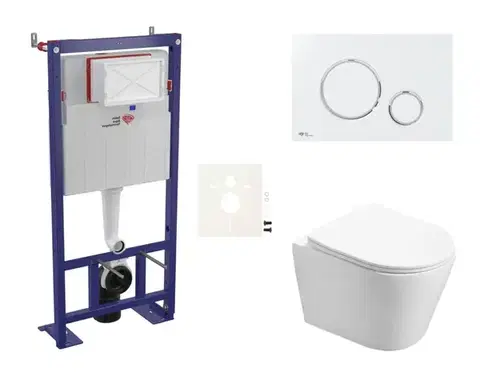 Cenově zvýhodněný závěsný WC set SAT do lehkých stěn / předstěnová montáž + WC SAT Infinitio SIKOSSIN70 SIKOSSIN70