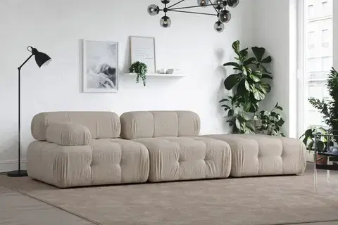 Trojmístná pohovka Doblo 3 Seater ( L1-O1-Pouffe) Cream Bouclette