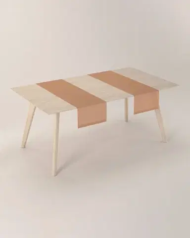 Stolní běhoun barva hnědá látka pletený vzor