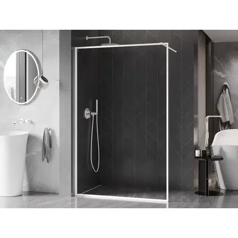 MEXEN/S Kioto-F Sprchová zástěna WALK-IN s rámem 65 x 202, transparent 8 mm, bílá 800-065-104-20-00