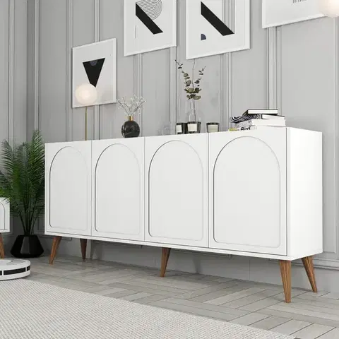 Konzolový stolek Lyon 81 - White, Walnut